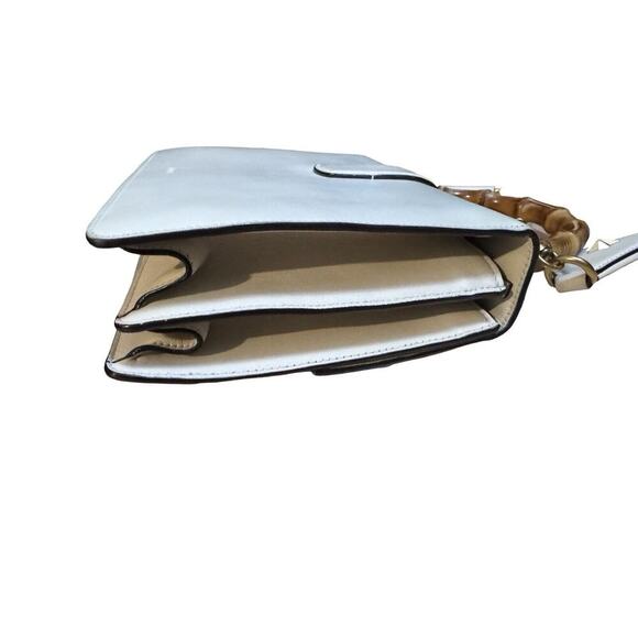 Calfskin Bamboo Web Medium Dionysus Top Handle Bag White Blue Hibiscus Red - Picture 8 of 16